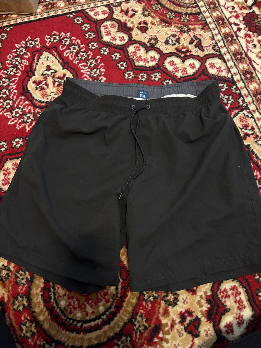 Men's Black Swim Shorts with Drawstring